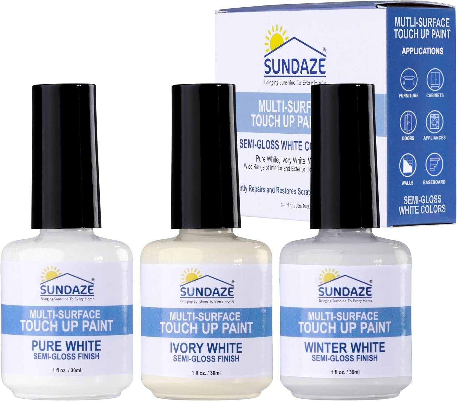 Semi-Gloss White Touch-Up Paint Pen Kit – Wall, Kitchen Cabinet, Furniture, W…