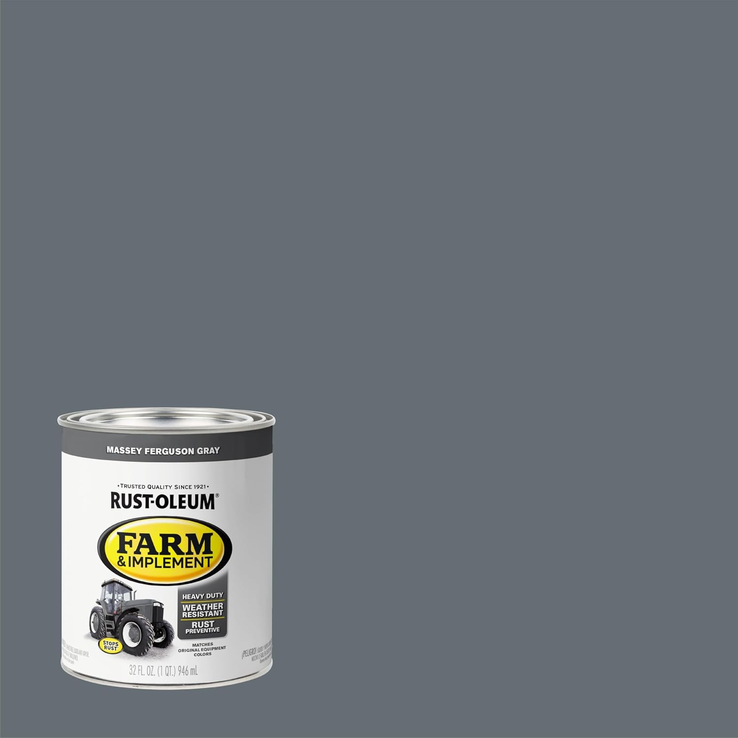 Rust-Oleum 280157 Farm & Implement Enamel Paint, Quart, Massey Ferguson Gray, (P