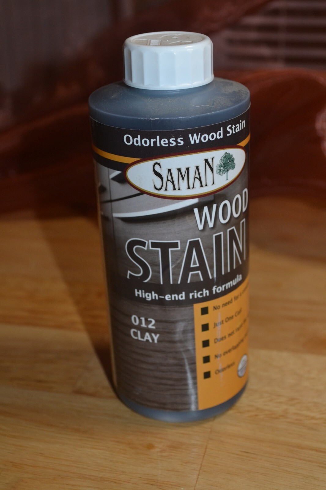SamaN Interior Water Based Wood Stain & Natural Furniture, moldings, #012 CLAY