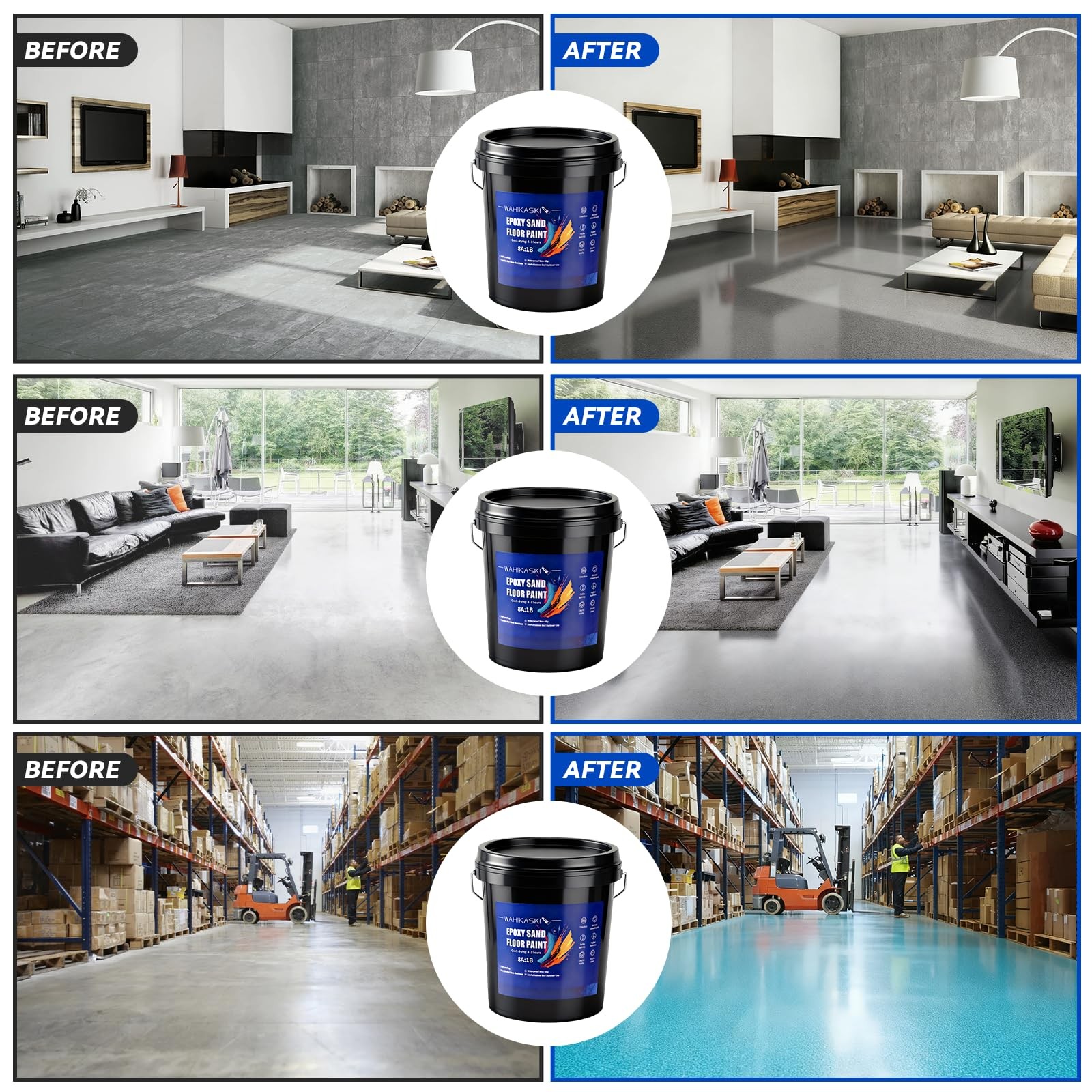 Epoxy Colored Sand Floor Paint, Epoxy Floor Paint For Concrete, Leveling High…