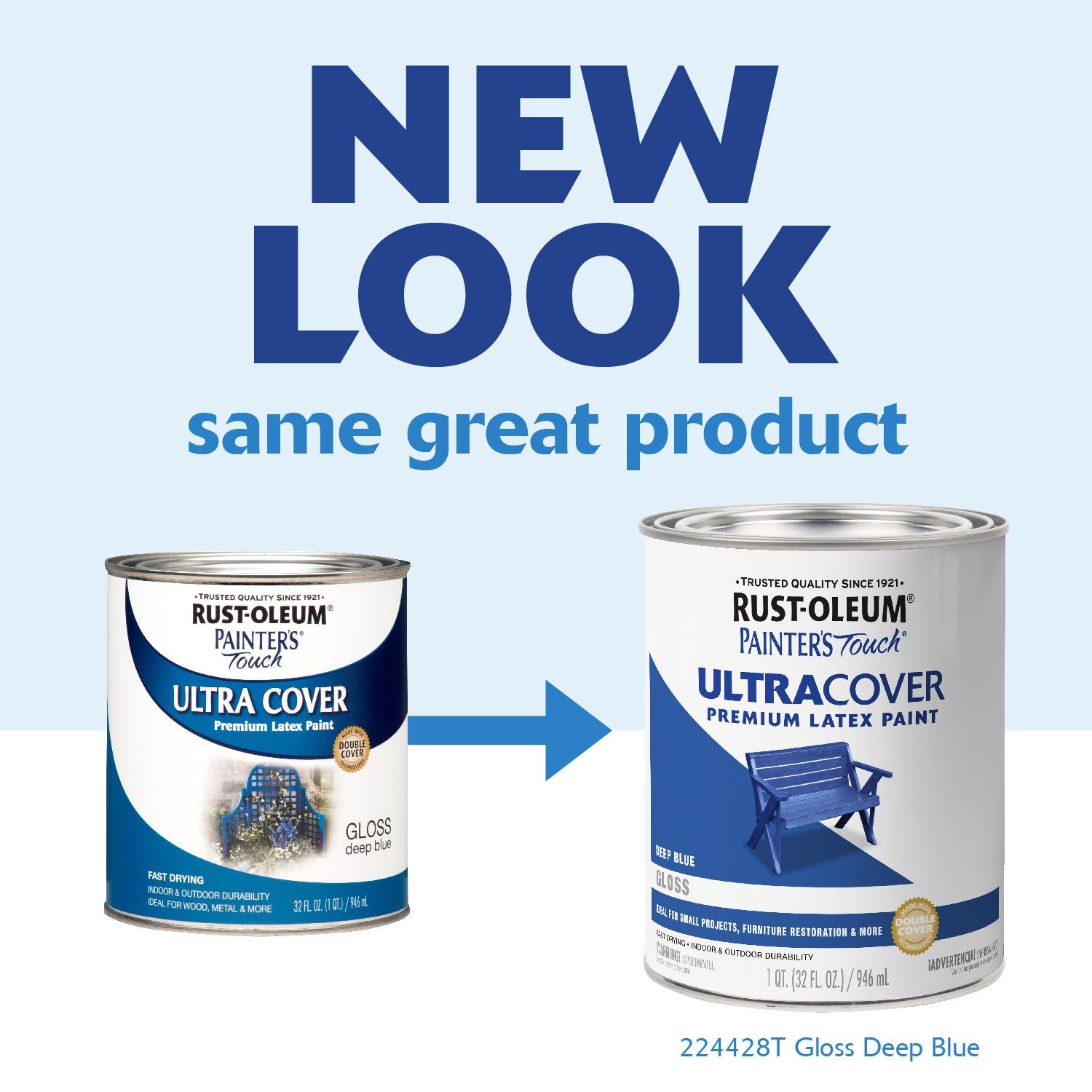 Rust-Oleum Painters Touch Gloss Deep Blue Water-Based Ultra Cover Pack 2