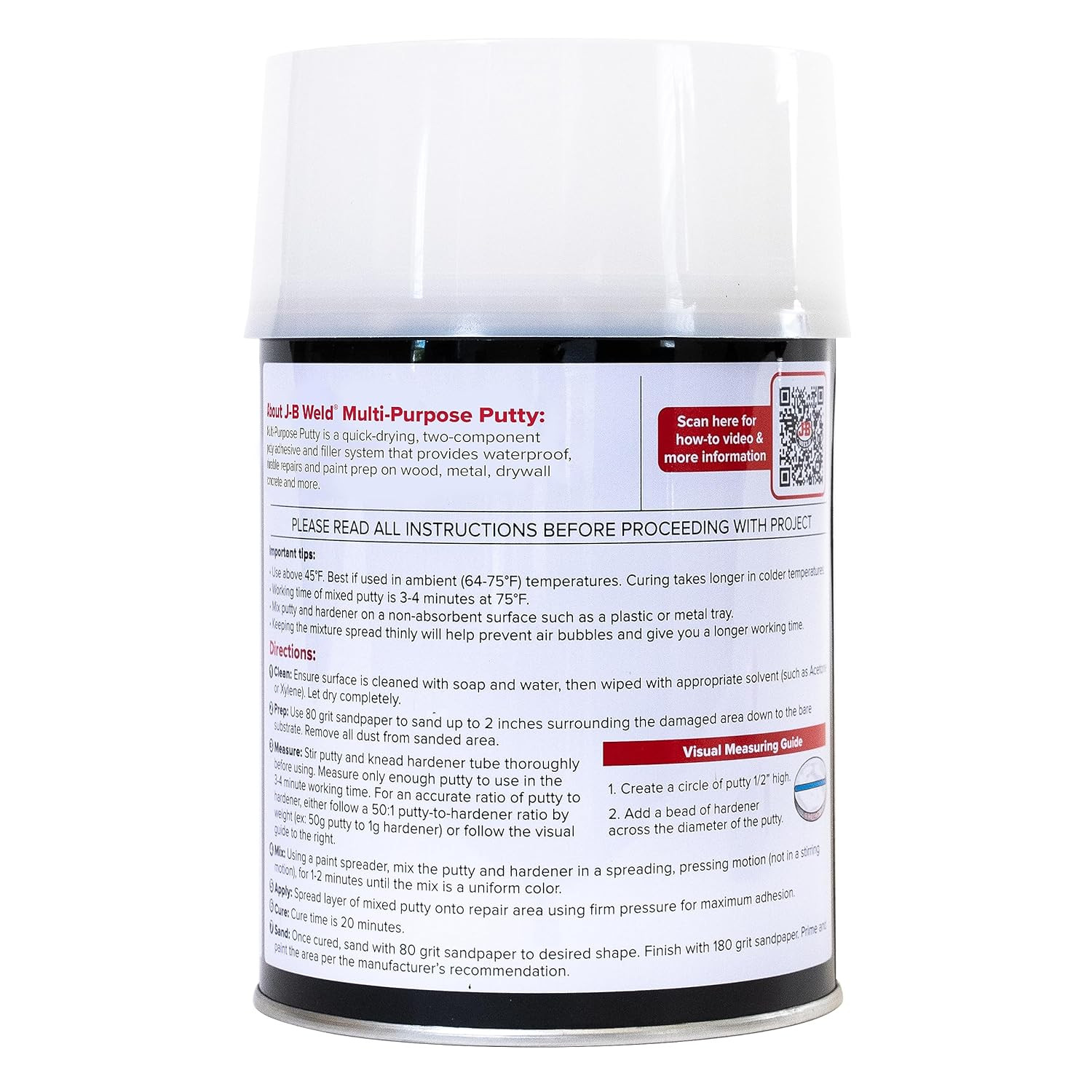 J-B Weld Multi-Purpose Putty – Quart – Home Exterior & Interior