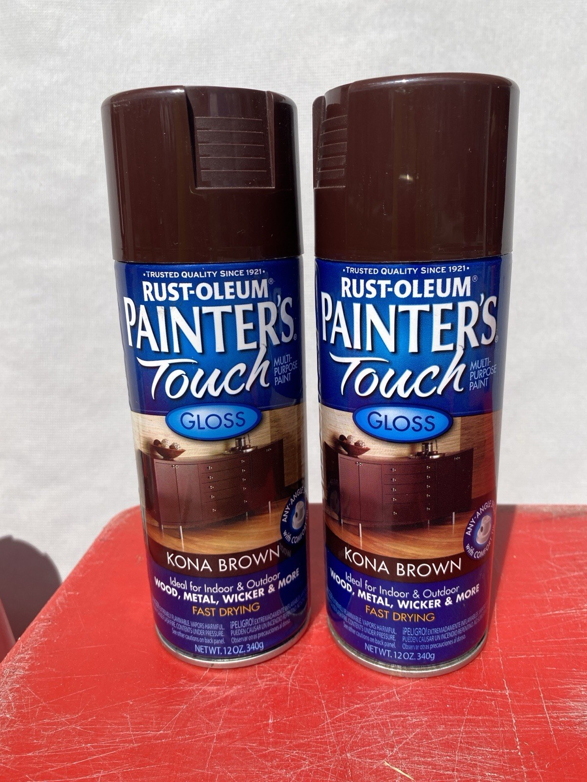 Free Shipping! Lot of 4! Rust-Oleum Gloss Kona Brown, 12oz