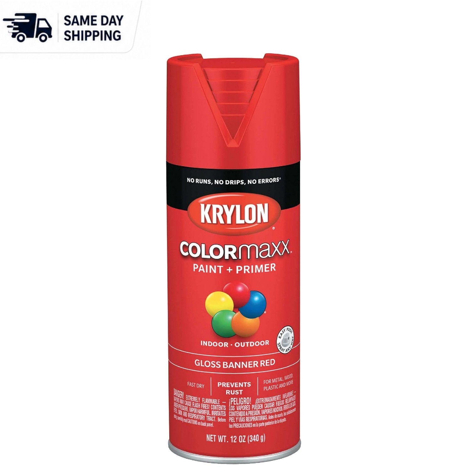 12 Oz Banner Red Gloss Spray Paint by Krylon ColorMaxx – Ideal for DIY Projects