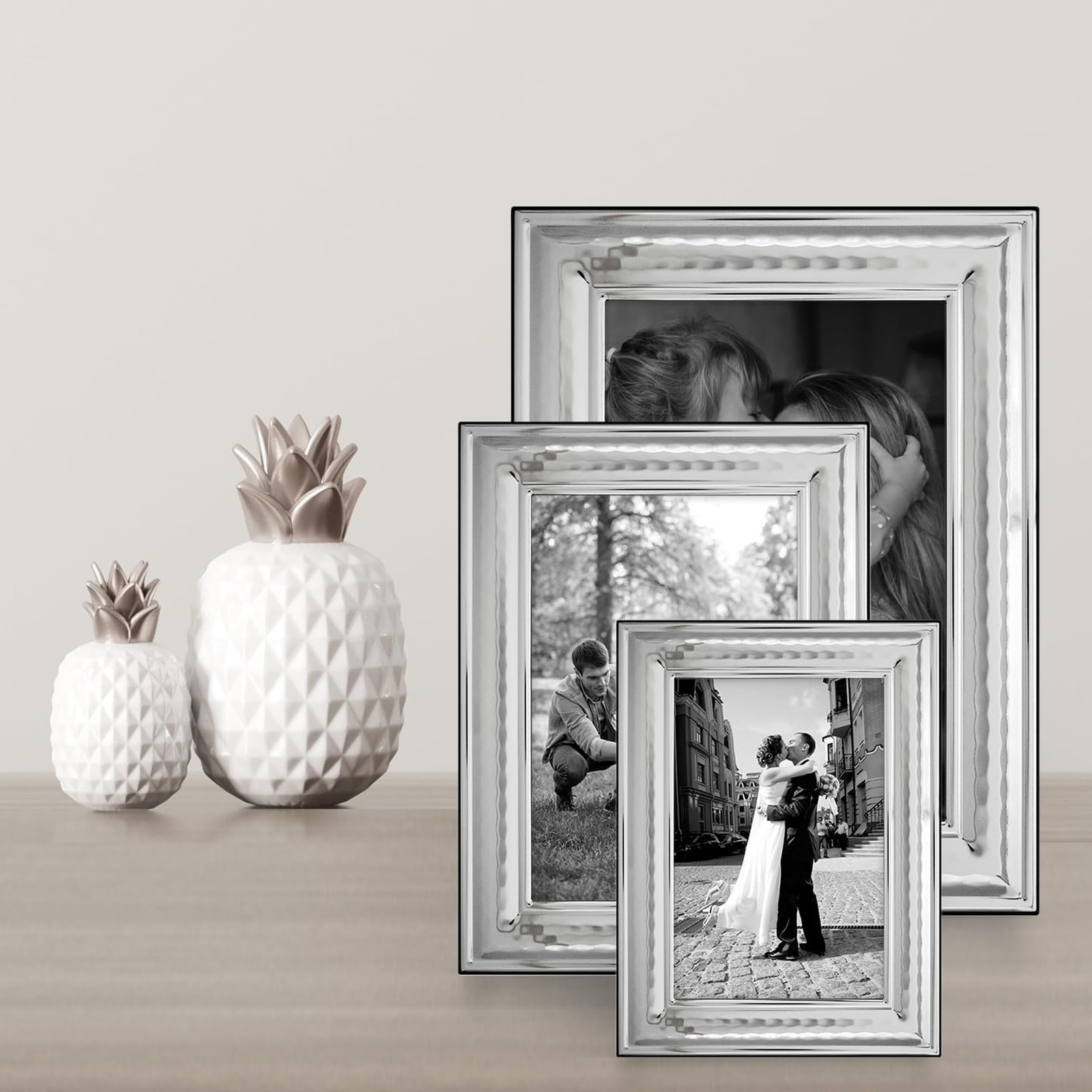Siena Classic Hammered Silver Picture Frame, Tarnish Resistant Finish, Perfec…