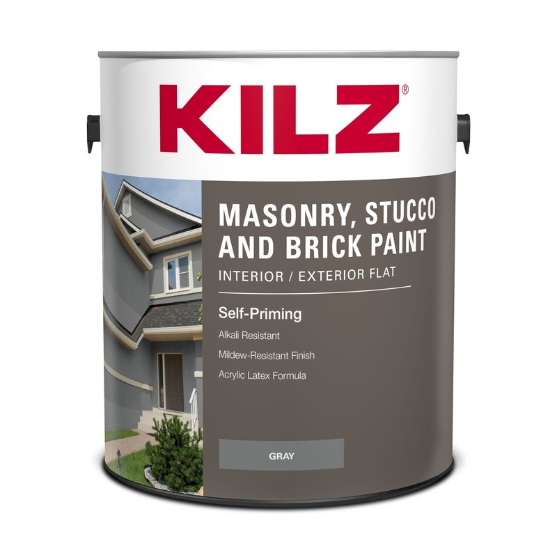 Self-Priming Masonry Stucco Brick Paint Interior Exterior Flat Durable Finish US