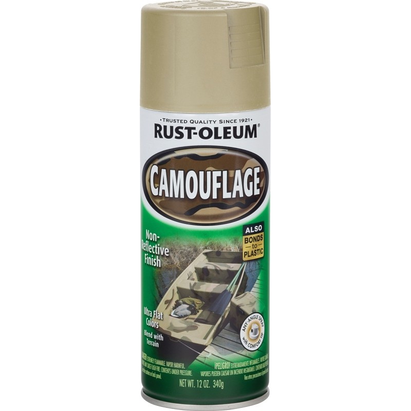 Rust-Oleum 263653 Camouflage Spray Paint, Ultra Flat, Sand, 12 oz, Can