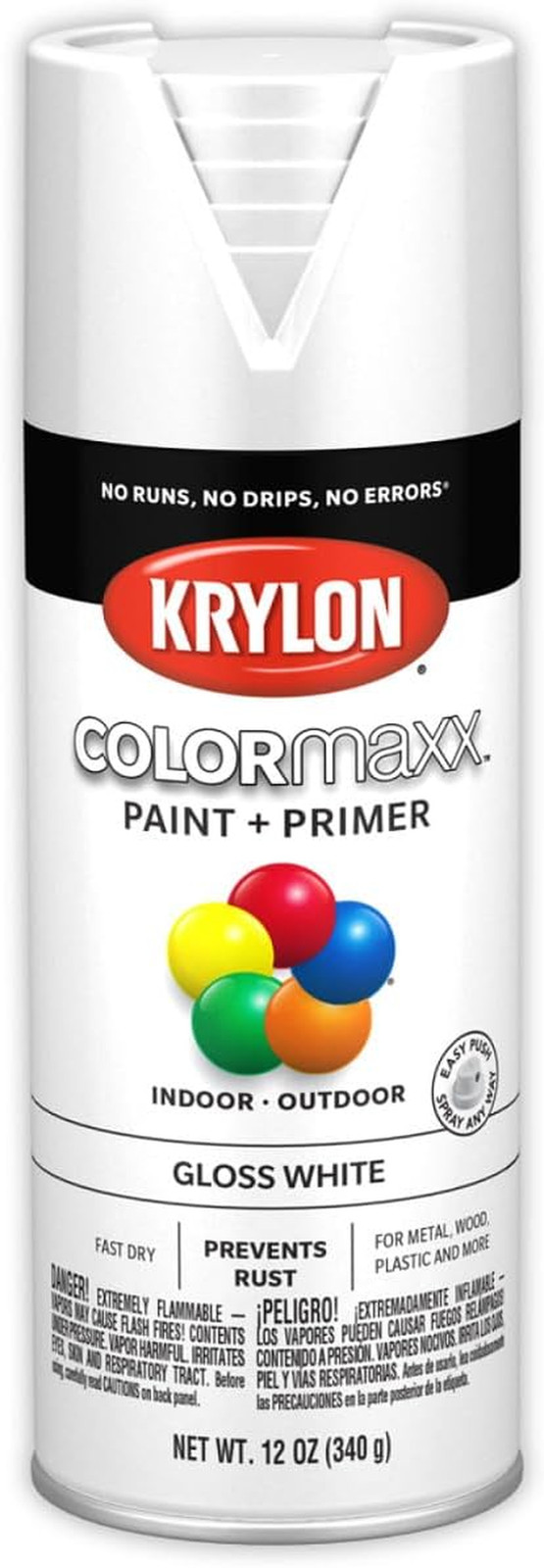 K05545007 Colormaxx Spray Paint and Primer for Indoor/Outdoor Use, Gloss White 1