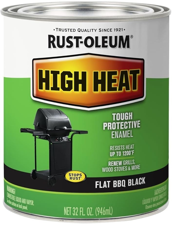 Rust-Oleum 7778502 High Heat Protective Enamel 32 Fl Oz 1 Pack Bar-B-Que Black