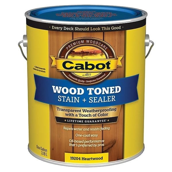 Wood Toned Stain + Sealer, Low VOC Exterior Natural Wood Stain, Heartwood, Ga…