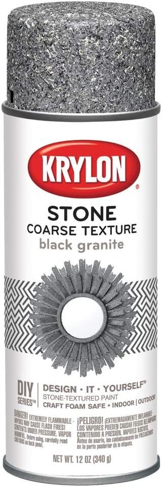 K18213 Coarse Stone Texture Finish Spray Paint, White Onyx, 12 Ounce