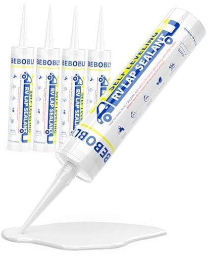 RV Roof Sealant Self Leveling Lap Sealant White, RV Caulking Sealant 4 Packs