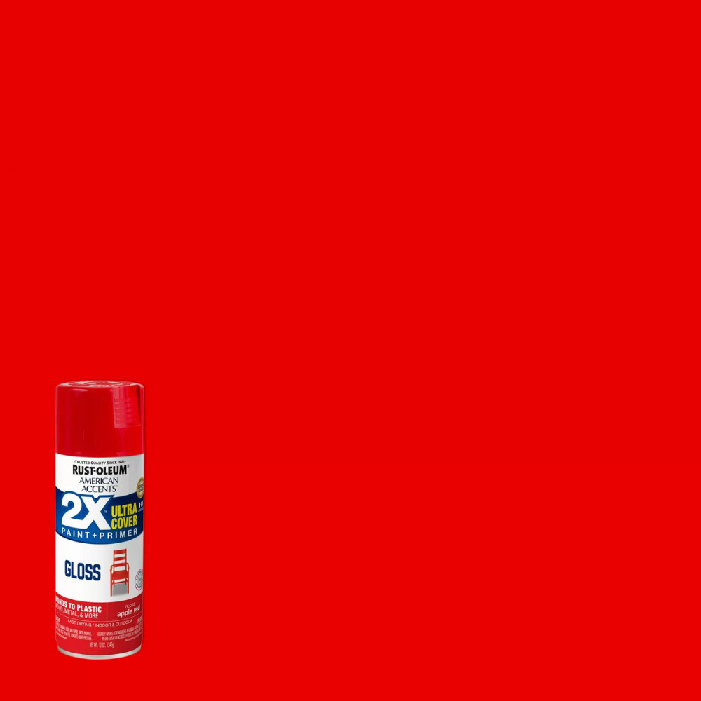 Rustoleum Gloss Apple Red Spray Paint 12 Oz. 2x Ultra Cover ( 2 PACK )