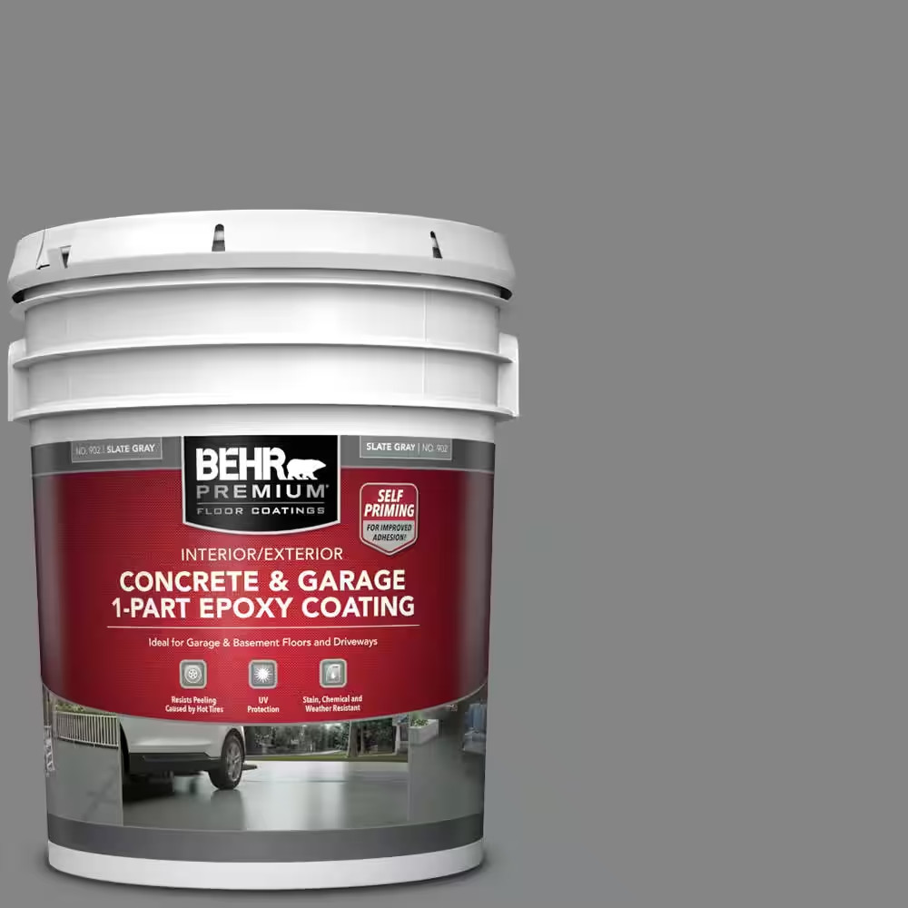 5 Gal. Slate Gray Self-Priming 1-Part Epoxy Satin Interior/Exterior Concrete and