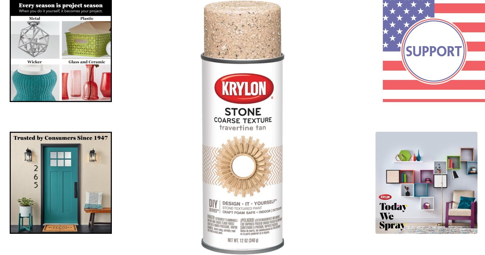 Krylon 12oz Coarse Stone Texture Finish Paint – Travertine Tan Luxury Appeal