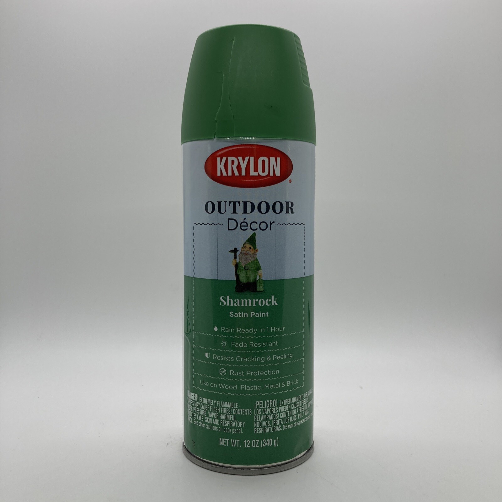 Krylon Outdoor Decor Shamrock Green Satin Spray Paint, Cracked Cap