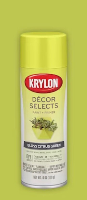 Krylon Decor Selects Spray Paint, Gloss Citrus Green, 8 Oz.