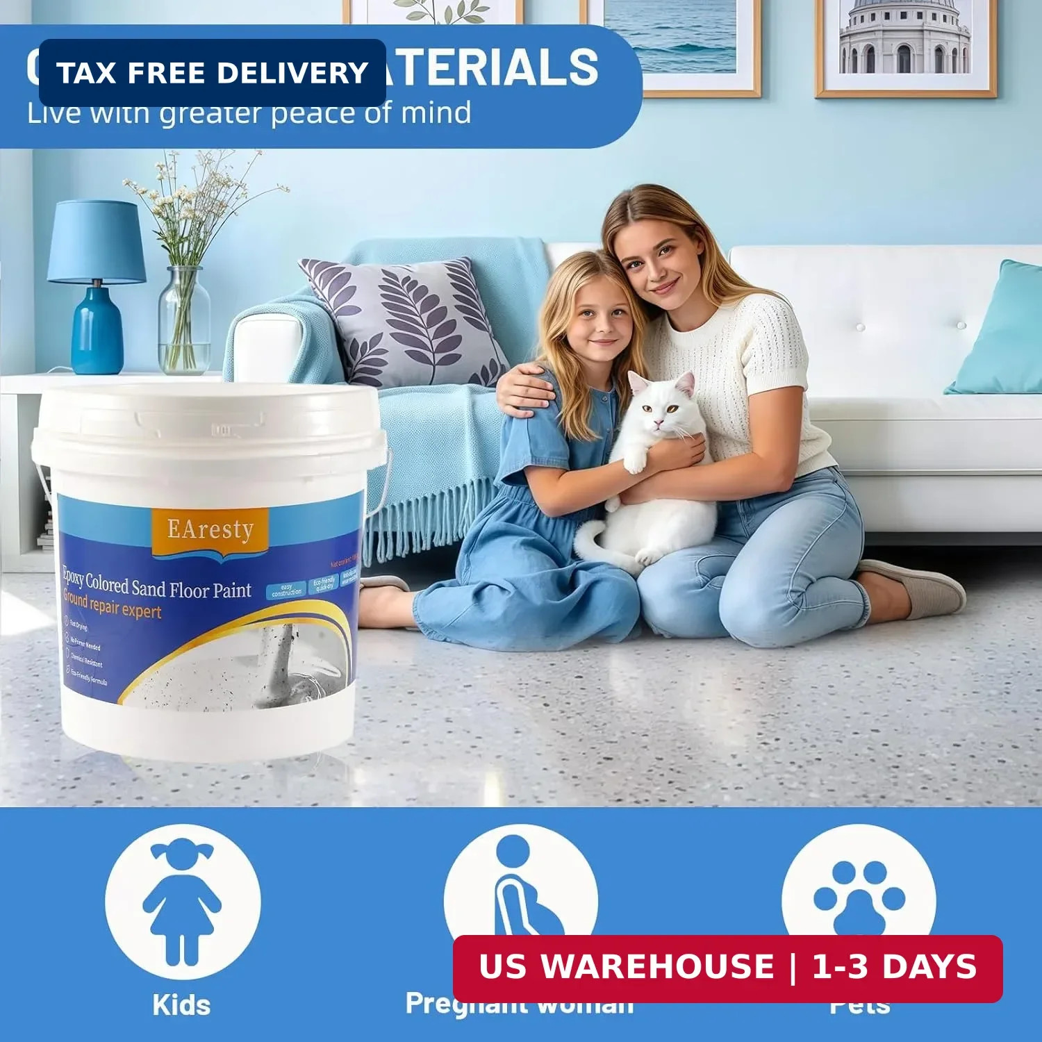 Epoxy Colored Sand Floor Paint, Epoxy Floor Paint For Concrete, High-Gloss Self-
