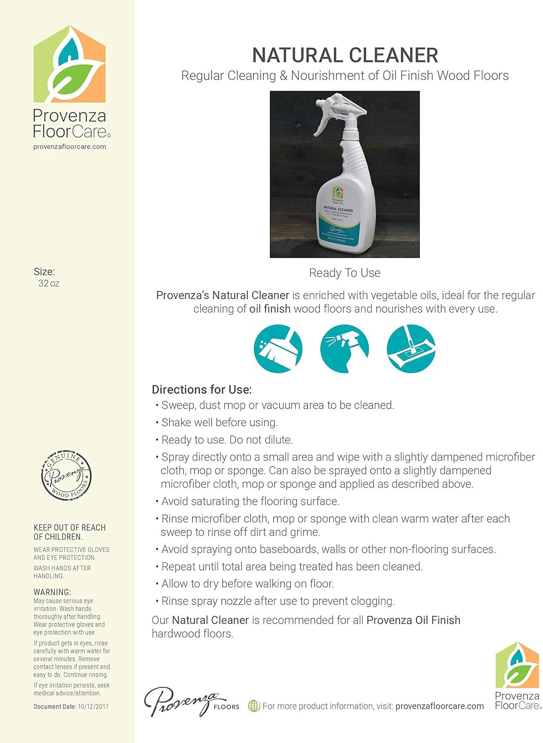32 Oz Universal Wood Floor Oil Finish & Maintenance Refresher