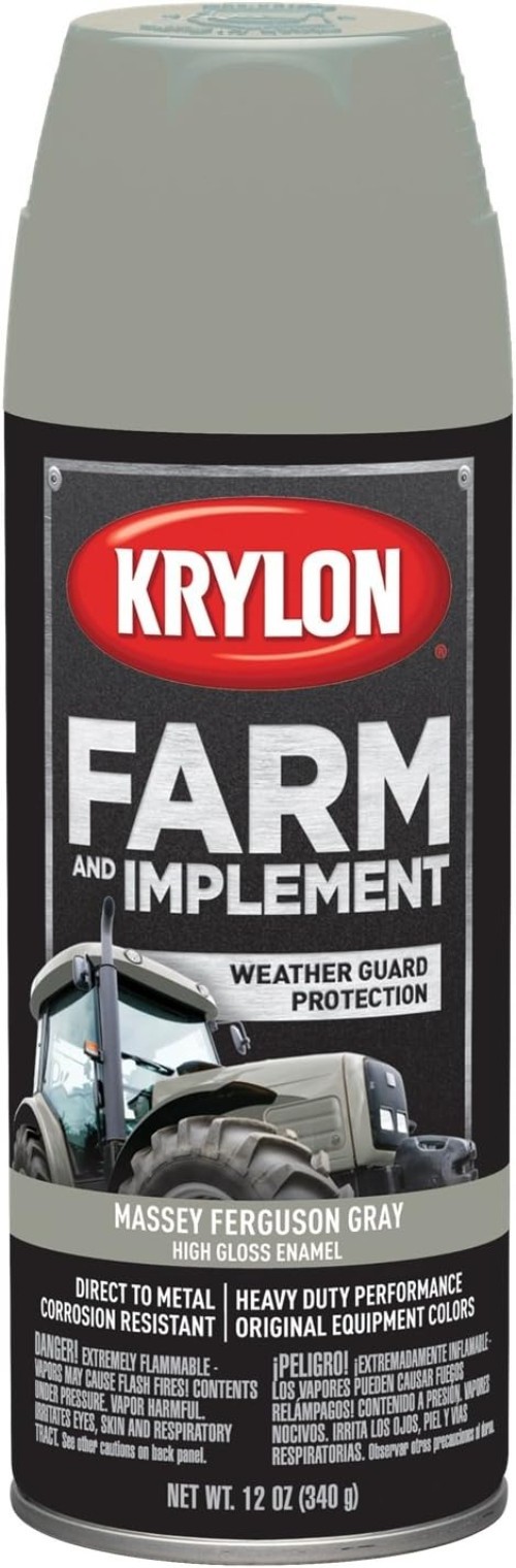 Farm & Implement Spray Paint, High Gloss, Massey Ferguson Gray, 12 oz