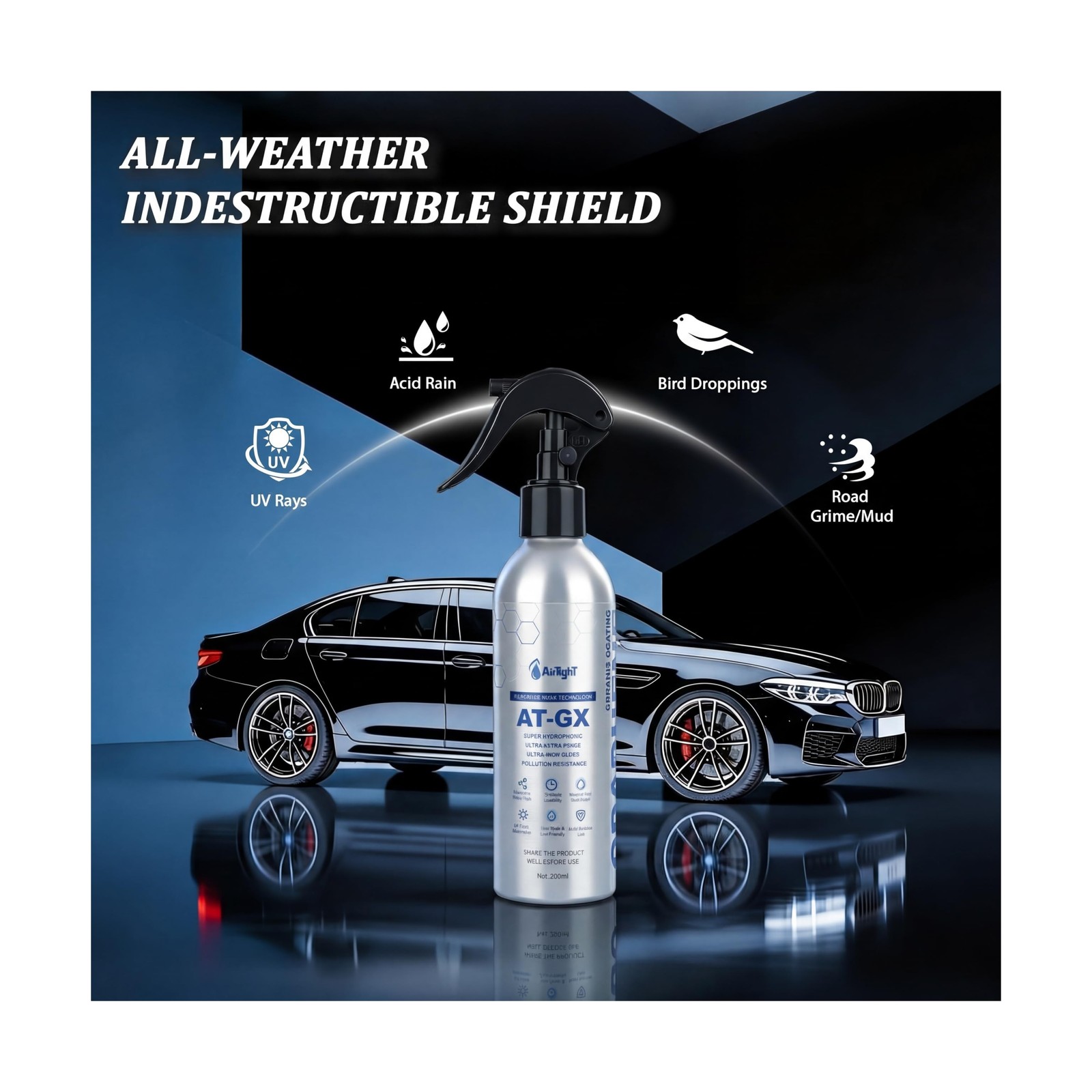 AirTighT Advanced Graphene Ceramic Coating 200ml AT-GX Nano Protectant Long-L…