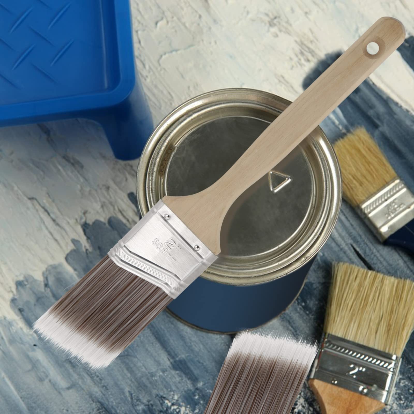 20 PCS 2 Inch Angle Paint Brushes for Acrylics, Stains, Interior & Exterior Use