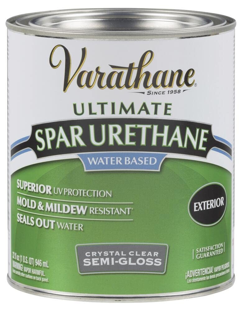 Varathane 250141H WaterBased Ultimate Spar Urethane, Quart, SemiGloss
