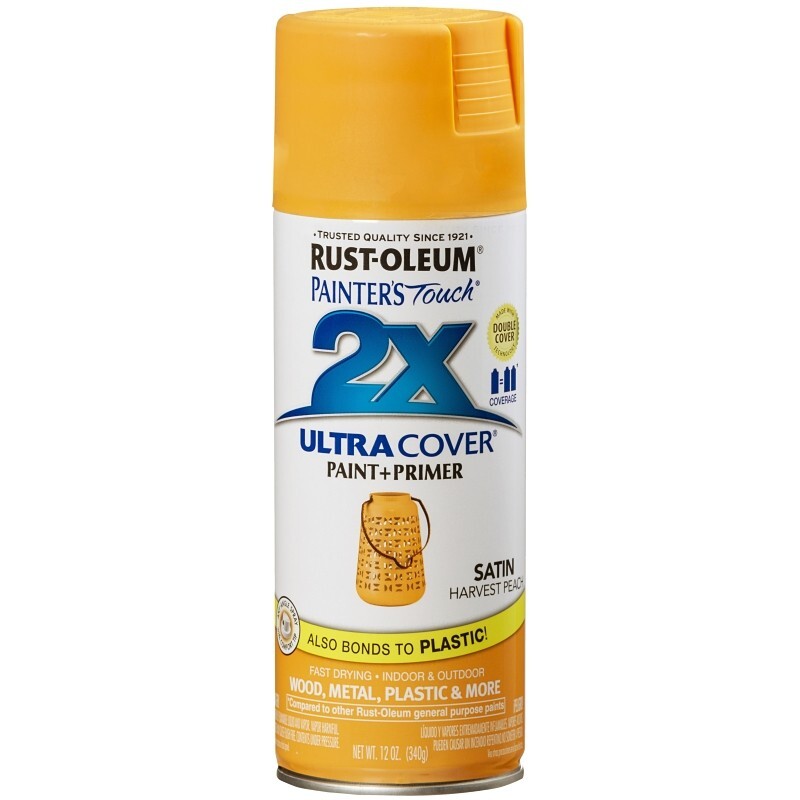 CASE OF (6) RUSTOLEUM 366993 ULTRA COVER 2X SATIN HARVEST PEACH SPRAY PAINT