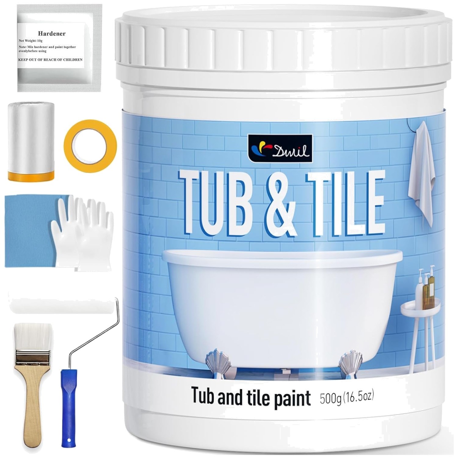 Tub and Tile Refinishing Kit – Semi-Gloss White