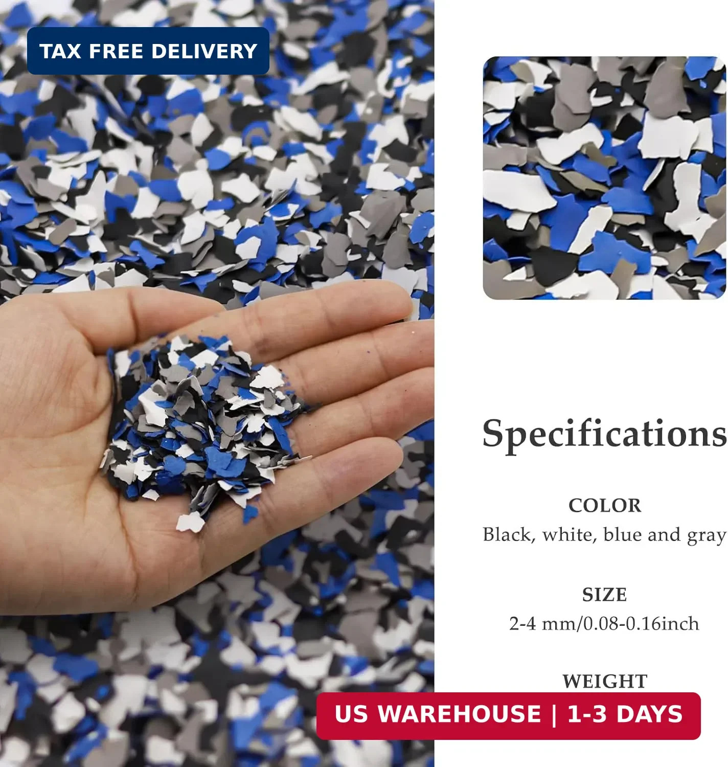 Epoxy Floor Flakes for Garage, Blend Color Chips Concrete Floor Coatings Decorat