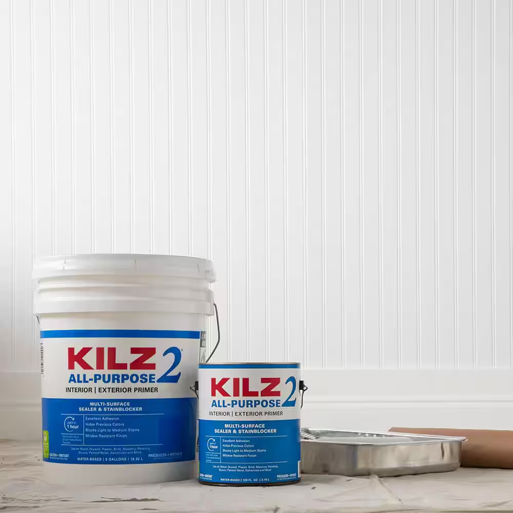 2 ALL PURPOSE 2 Gal. White Interior/Exterior Multi-Surface Primer, Sealer, an…