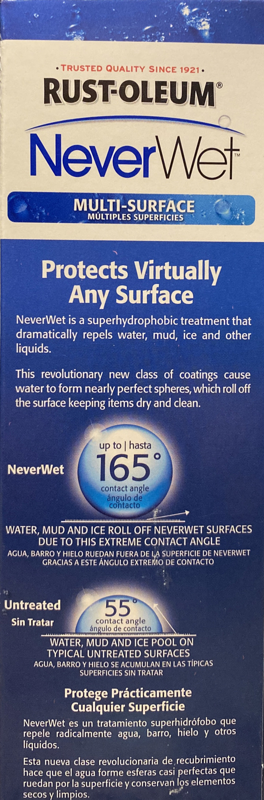 Rust-Oleum Never Wet Multi Surface Liquid Repelling Treatment Frosted Clear New