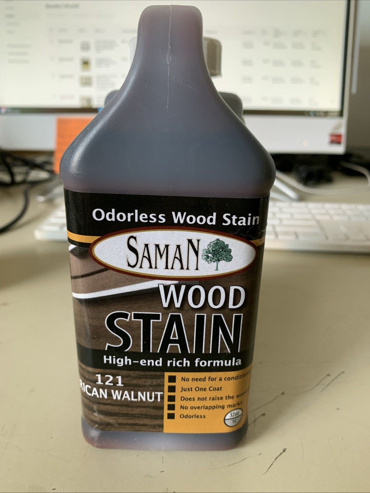 Saman Dark Oak 112 Wood Stain High-End Water Based 32oz Quart
