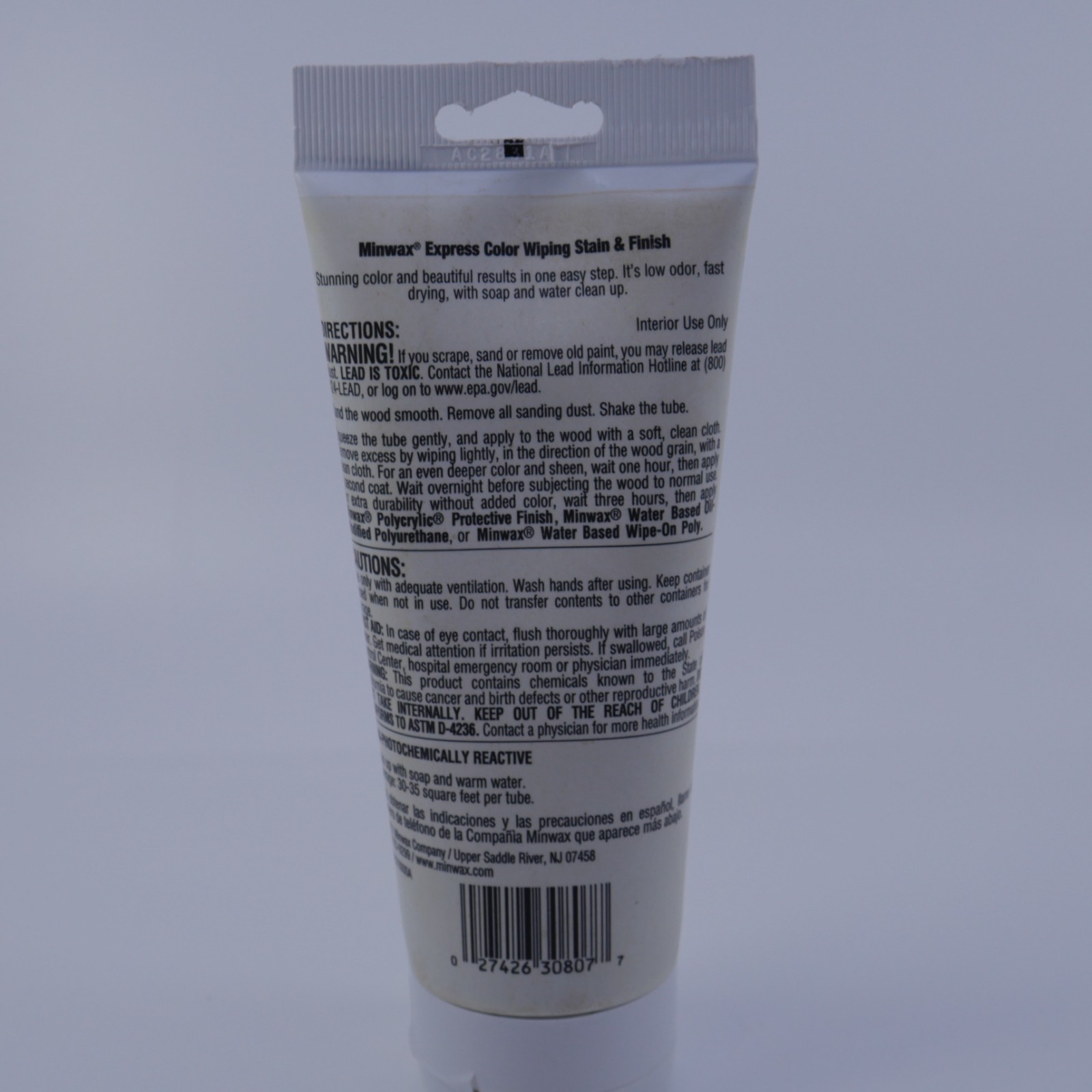 1 Minwax Water Based Express Color Wiping Stain & Finish Indigo Blue New 6oz