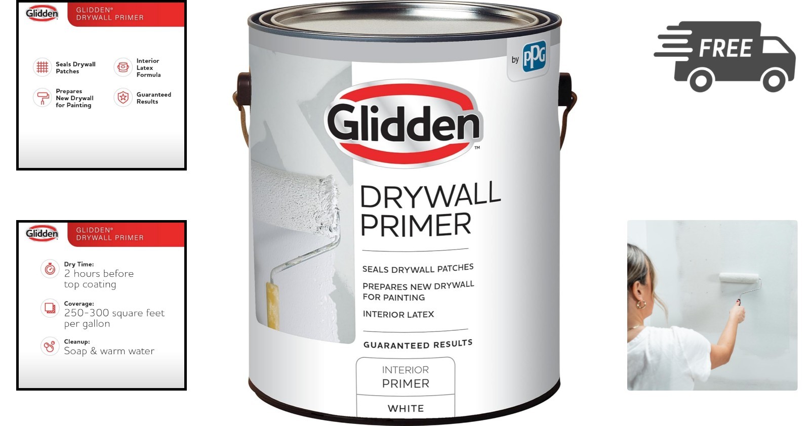 Drywall Primer White Flat Interior Sealer 1 Gallon Easy Application