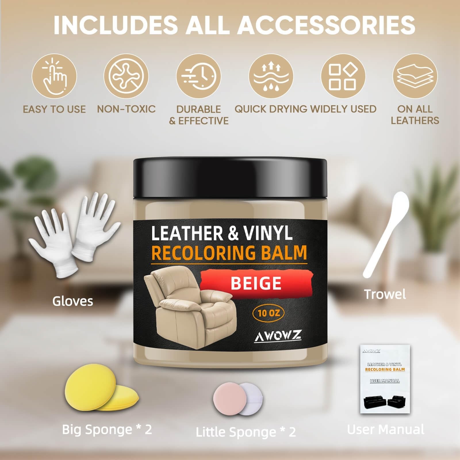 Leather Recoloring Balm for Faded Leather – Leather Repair Balm & Color Resto…