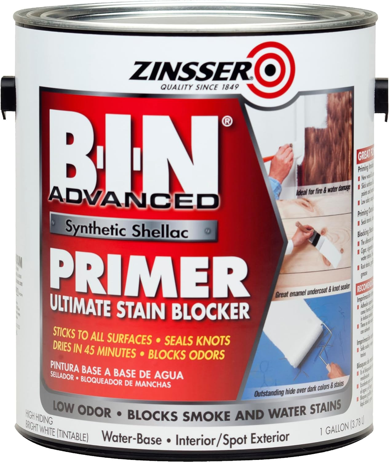 270976 B-I-N Advanced Synthetic Shellac Primer and Sealer, Gallon, White