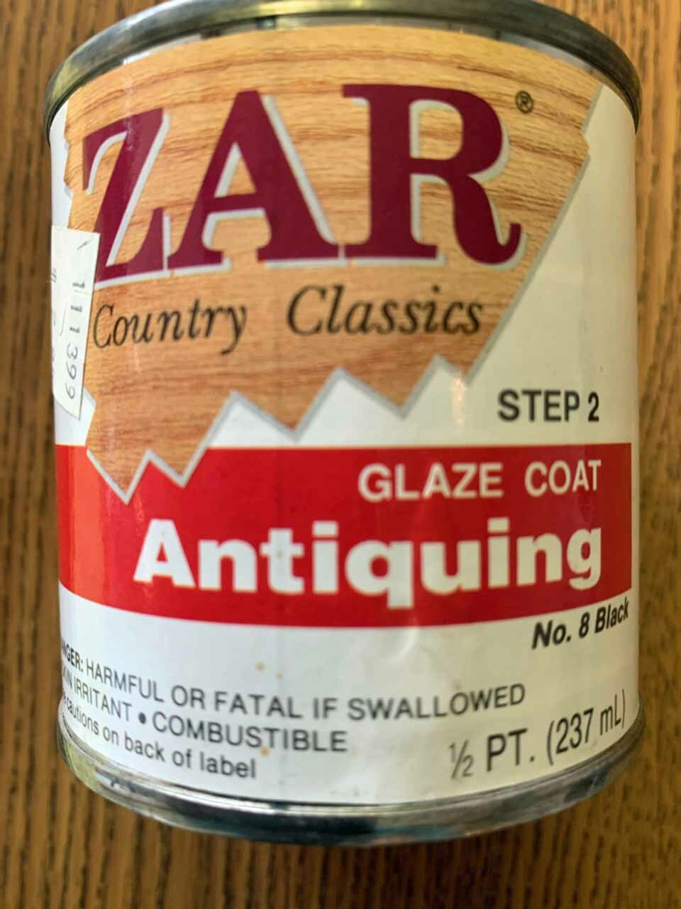 Zar Country Classics Glaze Coat Antiquing Step 2 – #8 BLACK – Half Pint