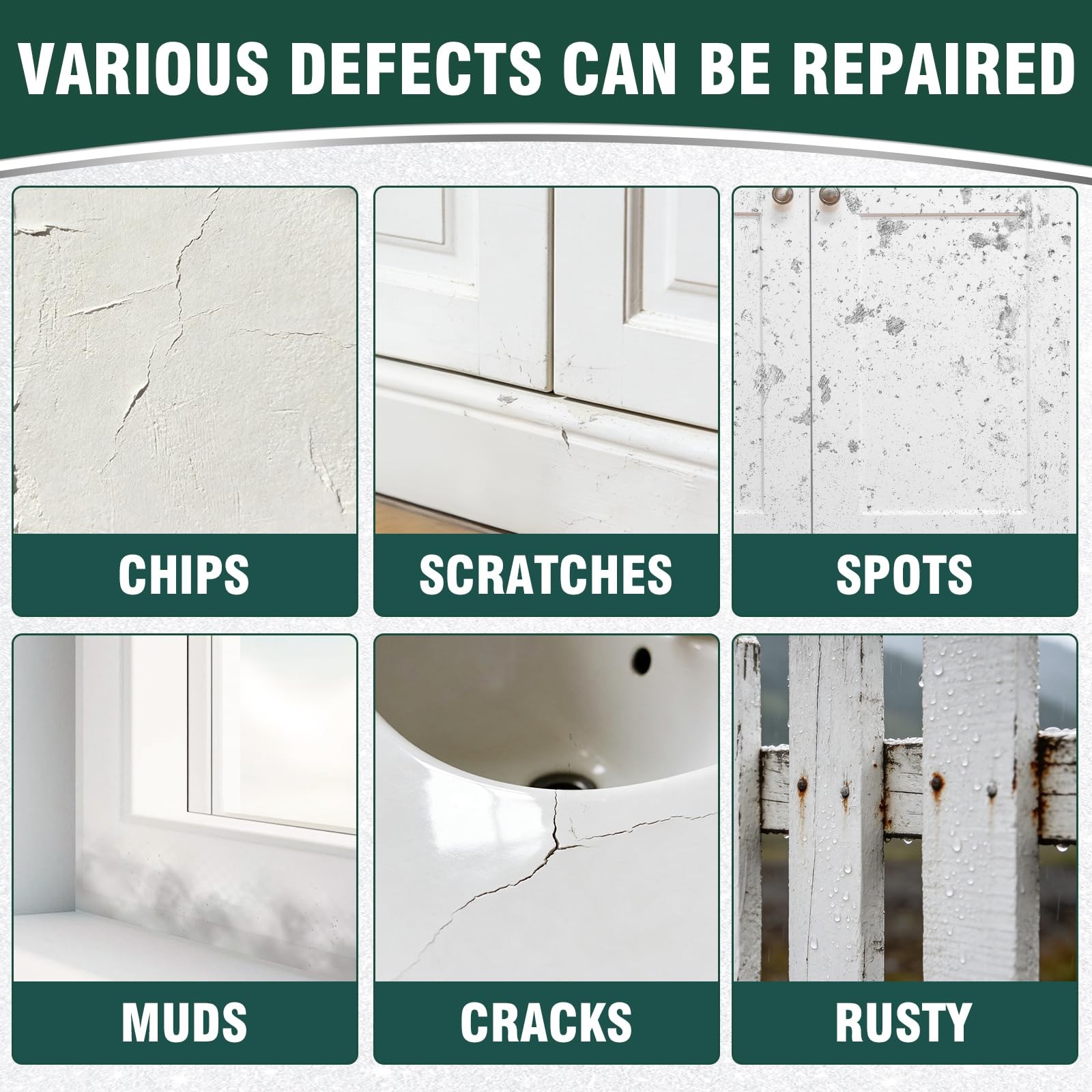 White Touch Up Paint, White Paint for Walls, Doors, Cabinets & Furniture, Hig…