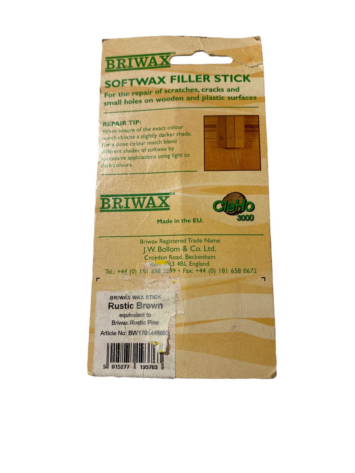 Briwax SoftWax Filler Stick and Spatula – Rustic Brown – Made in USA – 1Pc
