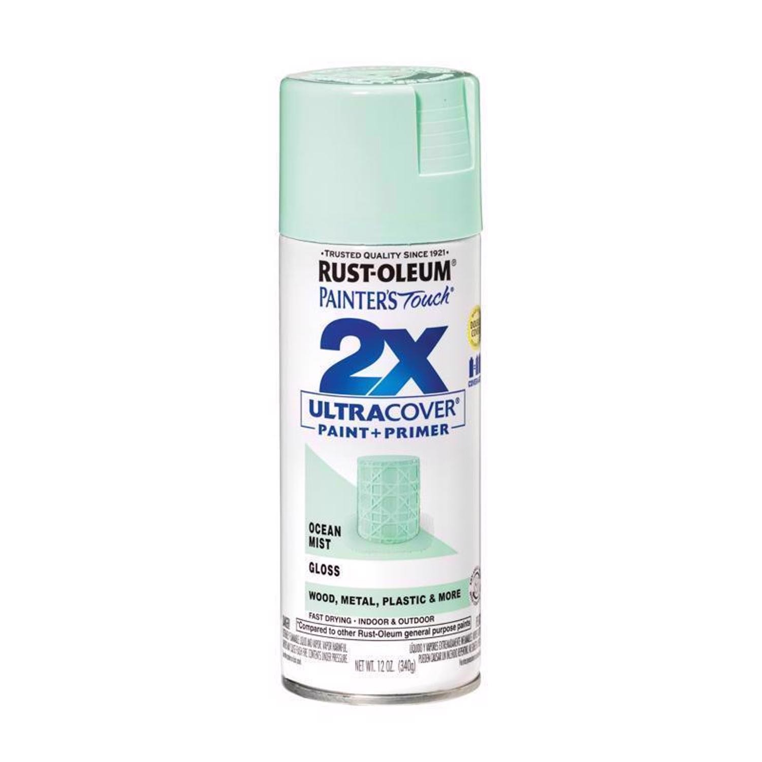 Rust-Oleum 283190 2X Ultra Cover Ocean Mist Spray Paint 12 oz. (Pack of 6)