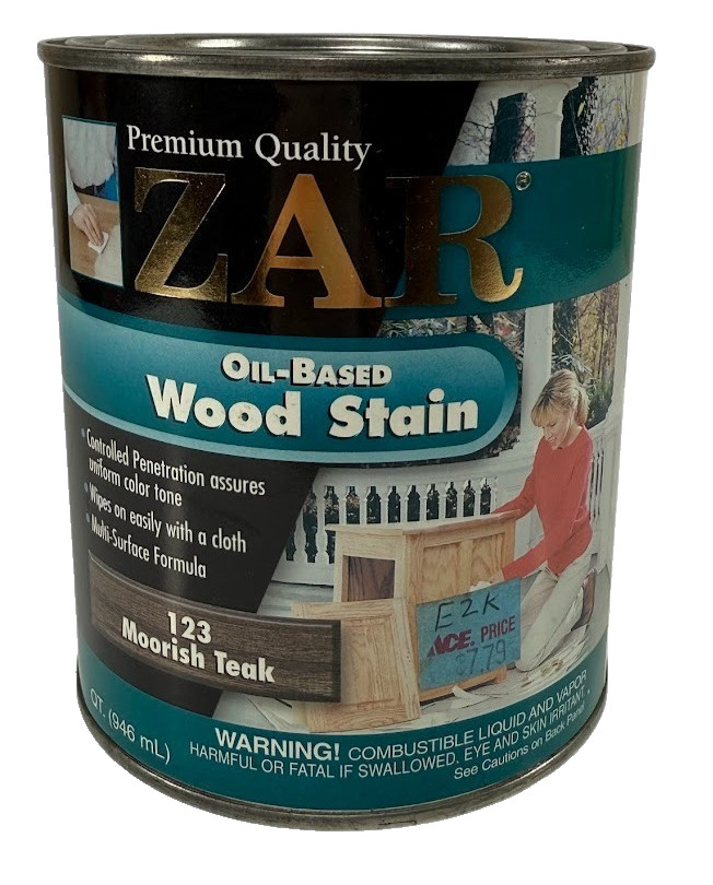 Zar Interior Oil-Based Wood Stain 123 Moorish Teak 1 Quart Multi-Surface Formula