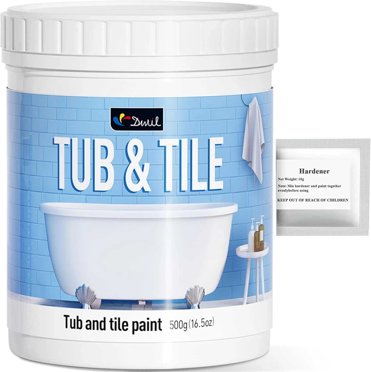 Tub and Tile Paint, Tub and Tile Refinishing Kit with Hardener, Tile Paint and T