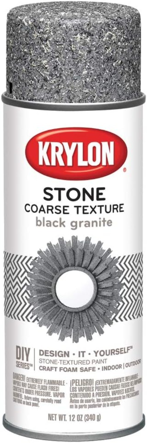 12 Oz Black Granite Coarse Texture Spray Paint – Indoor/Outdoor Metallic Finish