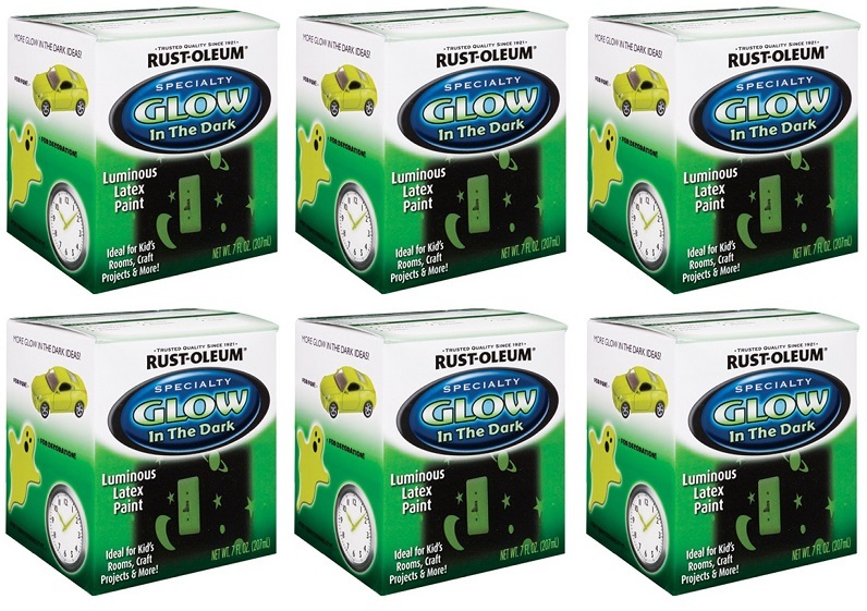 (6) Pack Rustoleum 214945 7 oz Glow In The Dark Luminous Latex Glowing Paint