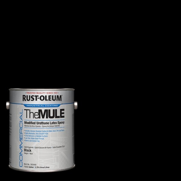 Rust-Oleum 393449 Epoxy Coating, Black, Satin/Eggshell