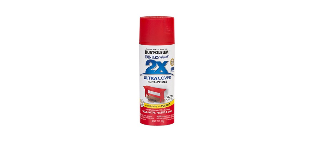 PAINTER’S Touch Satin Spray Paint, Satin, Poppy Red, 12 oz, Aerosol Can