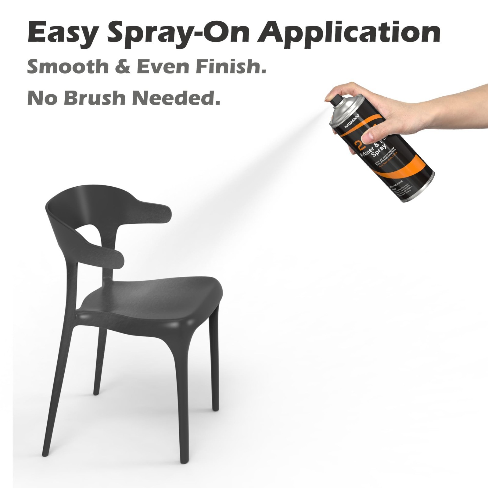 Multi-Surface Matte Black Spray Paint & Primer – Quick Drying for Wood, Metal, P