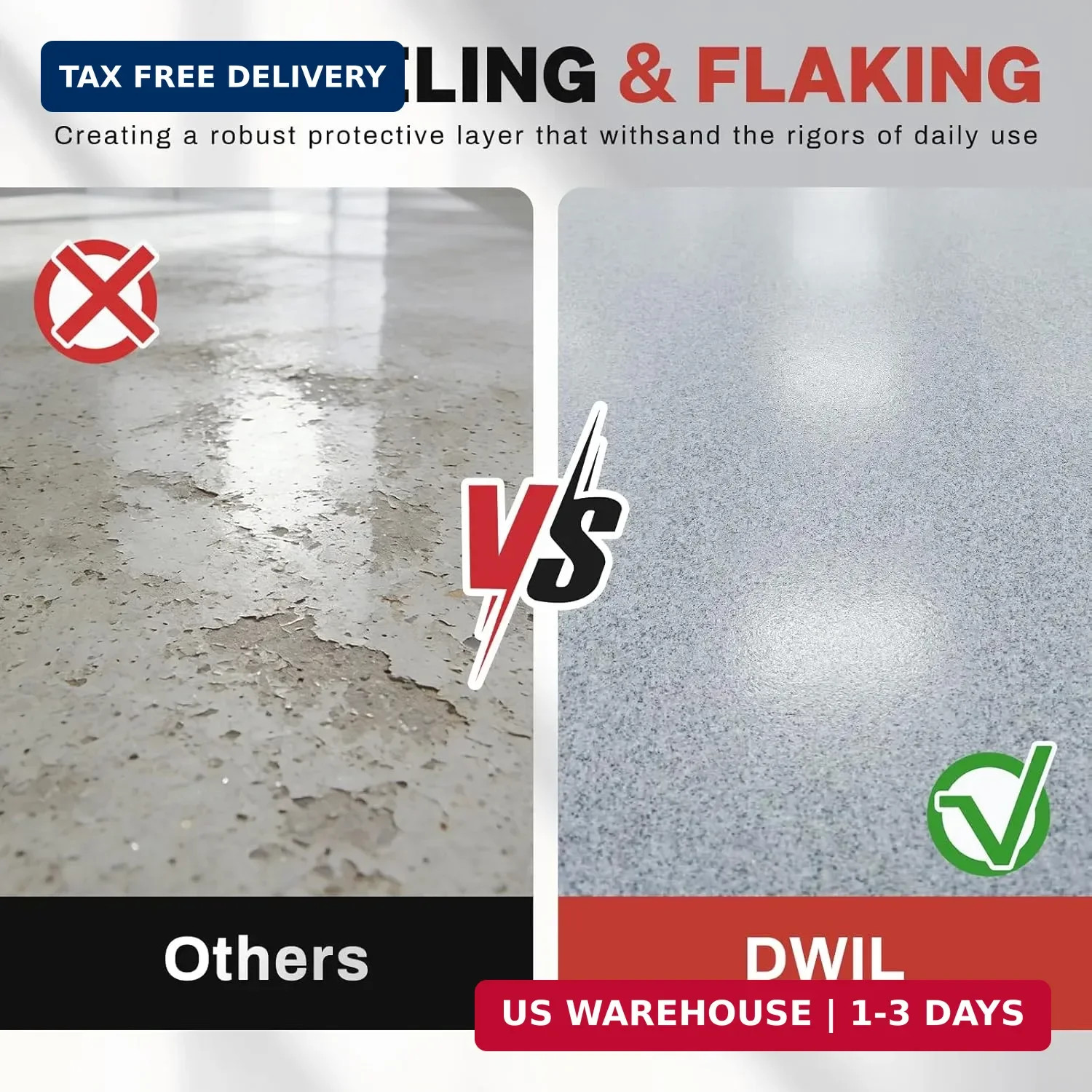 DWIL Epoxy Colored Sand Floor Paint with Primer, Epoxy Quartz Sand Floor Coating