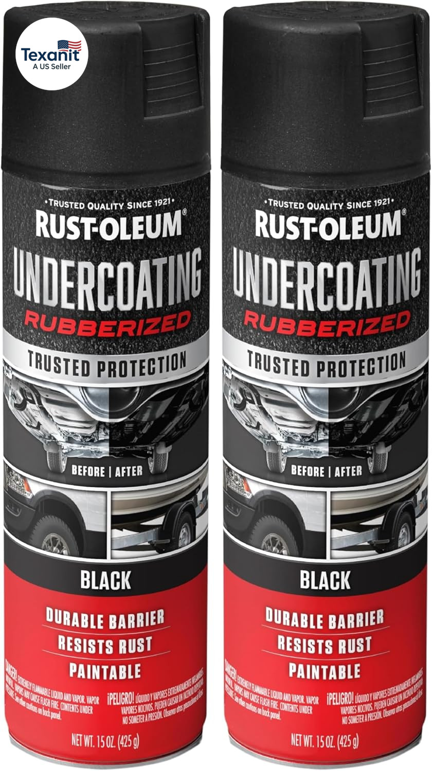 248657 Rubberized Undercoating Spray, 15 Oz, Black (Pack of 2)